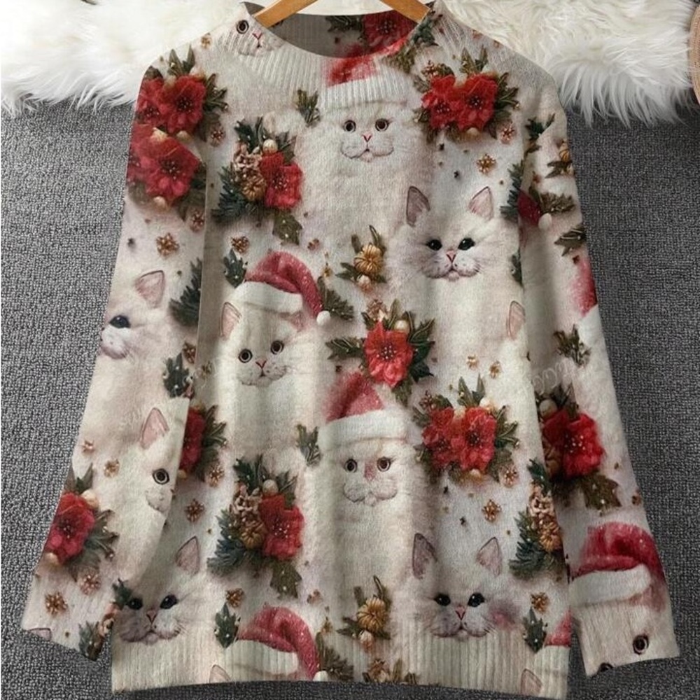 Christmas and cats fashion sweaters soft and trendy all sizes available - Picture 2 of 2